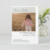 Foto Kindergeburtstag, Foto BIdday Einladung (Stehend Vorderseite)