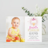 FOTO KINDERGEBURTSTAG PARTY farbiges Süßeis Einladung (Stehend Vorderseite)