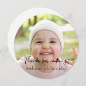 Foto Kindergeburtstag Party Vielen Dank Einladung (Vorne/Hinten)