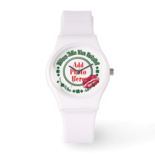 FOTO Kiss Me I'm Irish - Green Circle Kiss Mark Armbanduhr