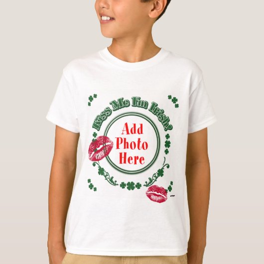 FOTO Kiss Me I'm Irish - Green Circle Kiss Mark T-Shirt (Vorderseite)