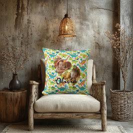 Foto Kissen mit Herzrahmen und Kawaii Dinosaurier