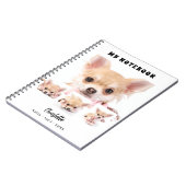 Foto Klammerhündin Weiß Notizblock (Linke Seite)