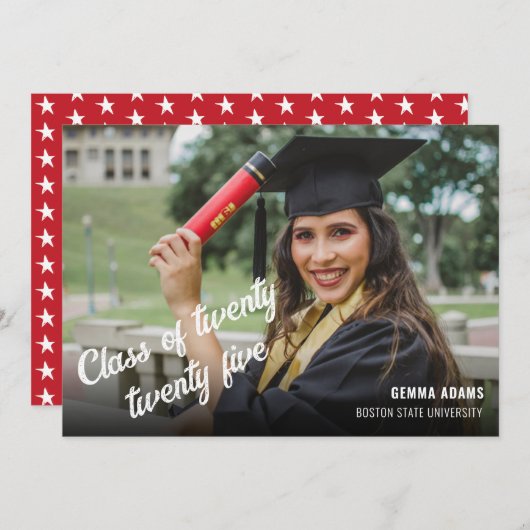 Foto-Klasse 2025 Abschluss-Ankündigungskarte Ankündigung (Vorne/Hinten)