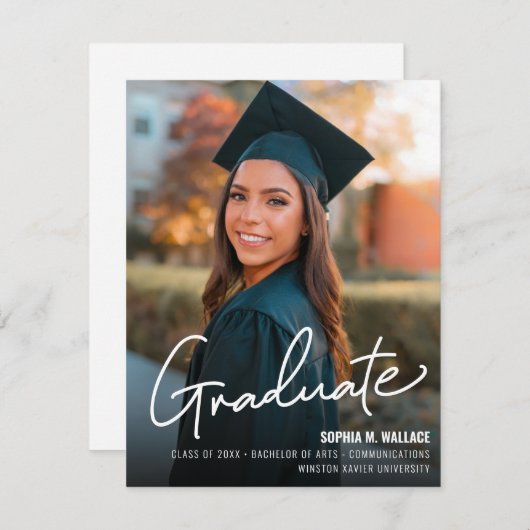 Foto-Klasse der Modernen Universität Grad Ankündigung (Vorne/Hinten)