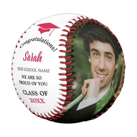 Foto-Klasse für benutzerdefinierte Abschluss 2025  Baseball (Schrägansicht)