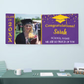 Foto-Klasse für lila- und Gold-Abschluss 2025 Banner (Messe)