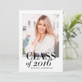 FOTO-KLASSE VON 2016 ABSCHLUSS Einladung (Stehend Vorderseite)