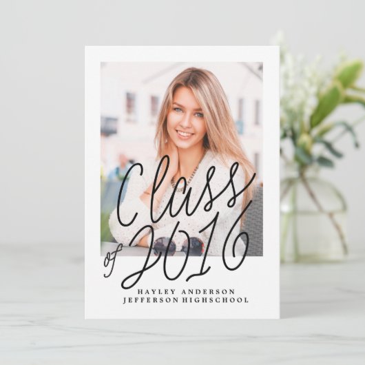FOTO-KLASSE VON 2016 ABSCHLUSS Einladung (Stehend Vorderseite)