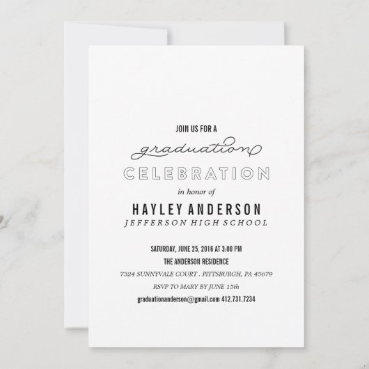 FOTO-KLASSE VON 2016 ABSCHLUSS Einladung (Rückseite)