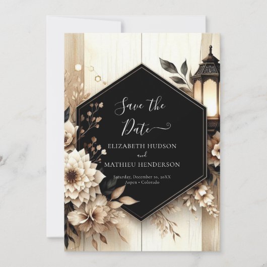 Foto Klassische rustikale Hochzeit Save The Date (Vorderseite)