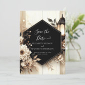Foto Klassische rustikale Hochzeit Save The Date (Stehend Vorderseite)