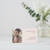 Foto Klassischer Musiker Beruflich Blush Pink Visitenkarte (Stehend Vorderseite)