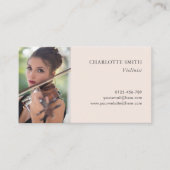 Foto Klassischer Musiker Beruflich Blush Pink Visitenkarte (Vorderseite)