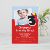 Foto-kleiner Feuerwehrmann-Jungen-drittes Einladung (Stehend Vorderseite)