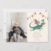 Foto Knight and Dragon Royal Mittelalter Geburtsta Einladung (Vorderseite)