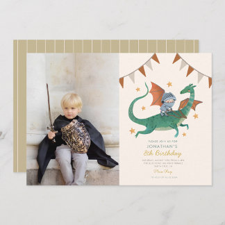 Foto Knight and Dragon Royal Mittelalter Geburtsta Einladung