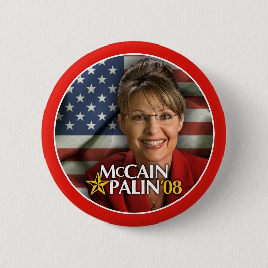 Foto-Knopf Sarahs Palin Button (Vorderseite)