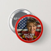 Foto-Knopf Sarahs Palin Button (Vorne & Hinten)