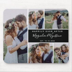 Foto-Kollage Hochzeit Andenken "Happily Ever After Mousepad