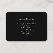 Foto, Kontakt, Services Visitenkarte (Rückseite)