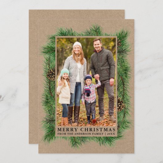 Foto Kraft Feiertagskarte (Vorne/Hinten)