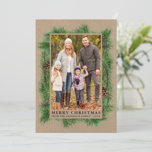 Foto Kraft Feiertagskarte (Stehend Vorderseite)