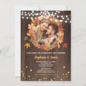 Foto-Kranz der Verlobungspartei rustikal Einladung (Vorderseite)