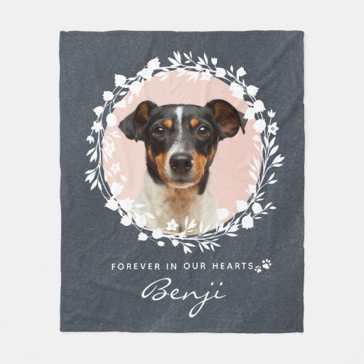 Foto-Kranz für die benutzerdefinierte Hundememorik Fleecedecke (Vorderseite)