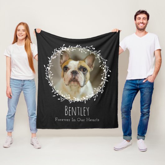 Foto-Kranz-Gedächtnis für Haustier-Verlust Keepake Fleecedecke (Beispiel)