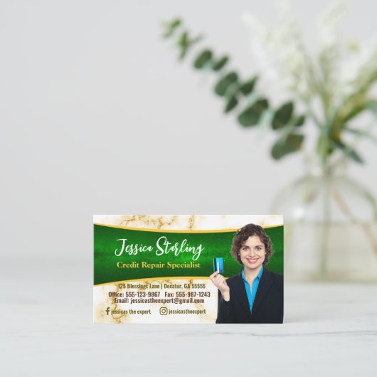 Foto-Kreditkarte Reparatur-Visitenkarte Visitenkarte (Stehend Vorderseite)