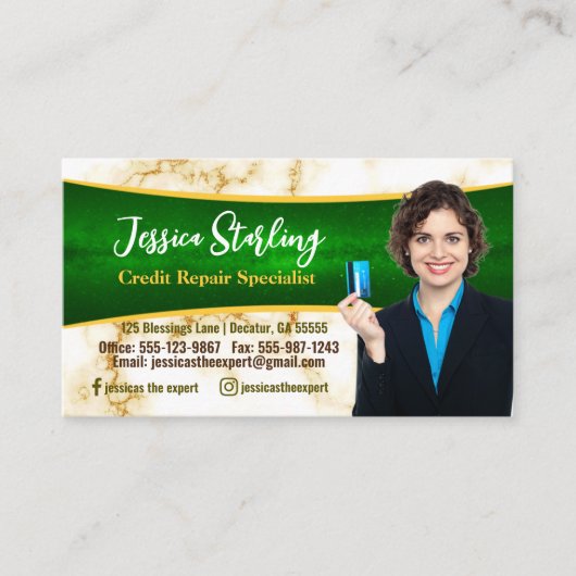 Foto-Kreditkarte Reparatur-Visitenkarte Visitenkarte (Vorderseite)