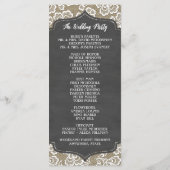 Foto-Kreidetafel-Jute-Lace-Hochzeitsprogramme Programm (Rückseite)
