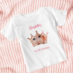 Foto-Krone zum 1. Geburtstag Kronprinzessin Baby T-shirt