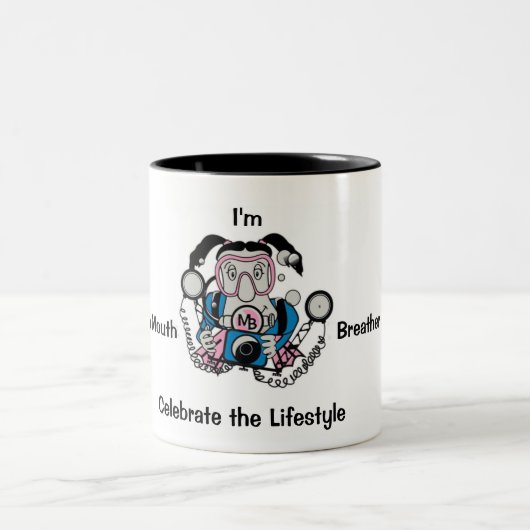 Foto-Küken-Taucher Zweifarbige Tasse (Mittel)