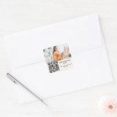Foto Künstler Designer Elfenbein Creme QR-Code Quadratischer Aufkleber (Umschlag)