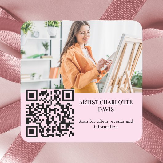 Foto-Künstler-Designer QR-Code-Geschäft Quadratischer Aufkleber