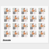 Foto Künstler Designer rosa Marmor QR-Code Quadratischer Aufkleber (Blatt)