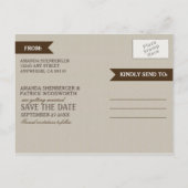 Foto Lace Wood Mason Jar Save the Date Postkarten (Rückseite)