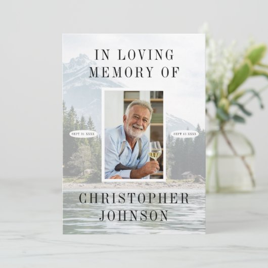 Foto "Lake Mountain" 2-Seiten-Beerdigung Programm (Stehend Vorderseite)