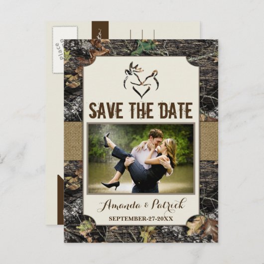 Foto Land Rustikale Hirsche Camouflage speichern D Ankündigungspostkarte (Vorne/Hinten)