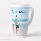 Foto Latte Tasse mit benutzerdefiniertem Text (Rechte Ecke)