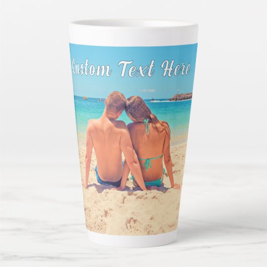 Foto Latte Tasse mit benutzerdefiniertem Textnamen (Vorderseite)
