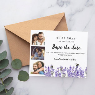 Foto Lavendel Hochzeit Speichern Sie die Datumskar