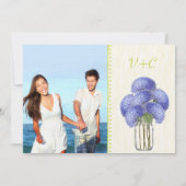 Foto Lavender Limon Hydrangea Mason Jar Wedding Einladung (Rückseite)