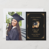 Foto Law School Lawyer Abschluss Moderner Schwarze Ankündigung (Vorderseite)