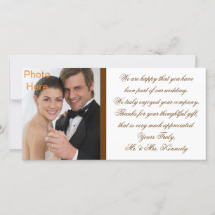 Foto legt Karten ein - Hochzeit Vielen Dank
