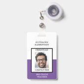 Foto-Lehrer für lila und weiße Schule Ausweis (Front with Retractable)