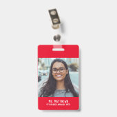 Foto Lehrer Krankenschwester Roter Name Ausweis (Rückseite mit Clip)