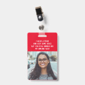 Foto Lehrer Krankenschwester Roter Name Ausweis (Vorderseite mit Clip)